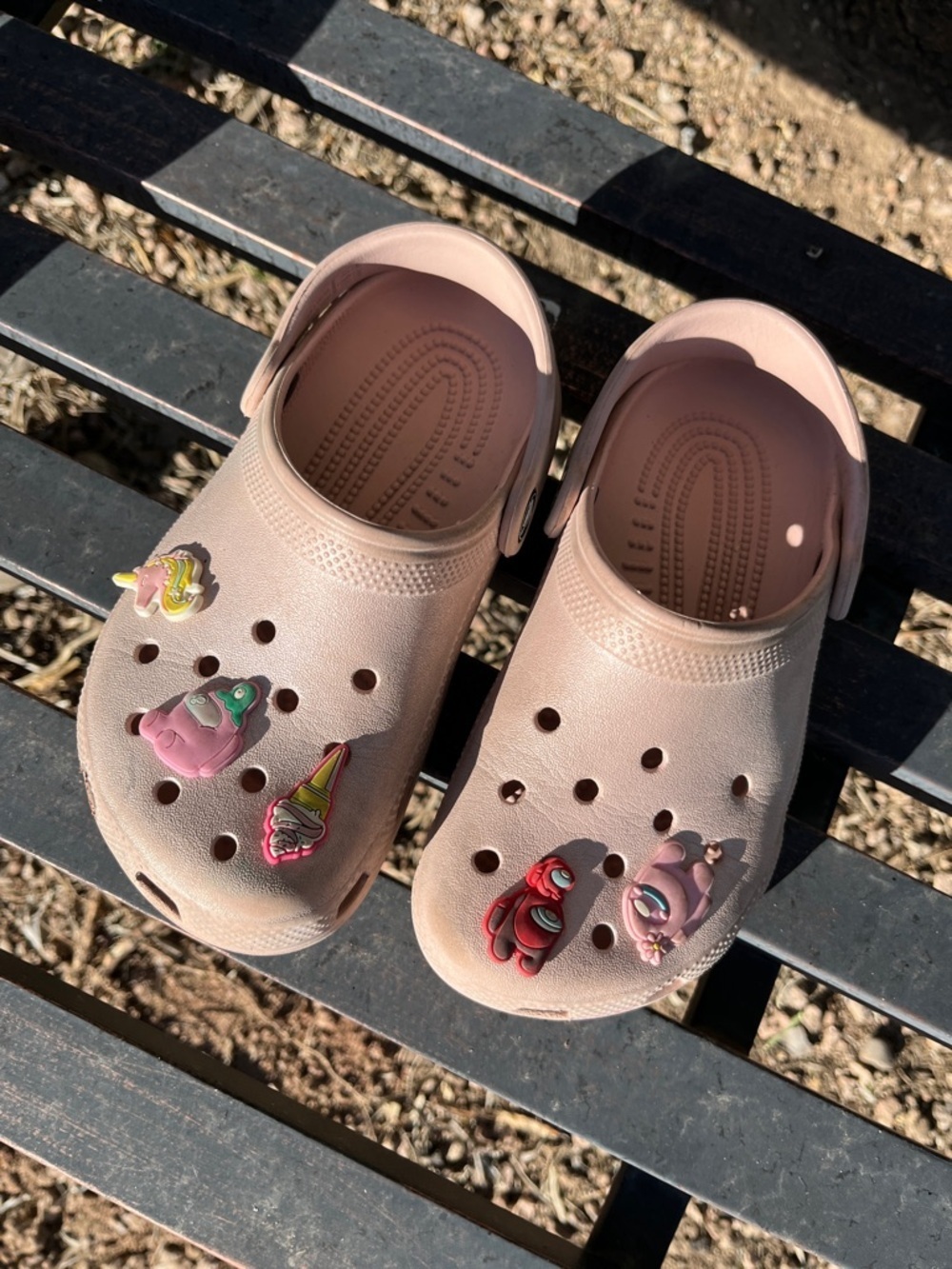 Crocs Pink Slip-On Sandals Size 1 Sheen